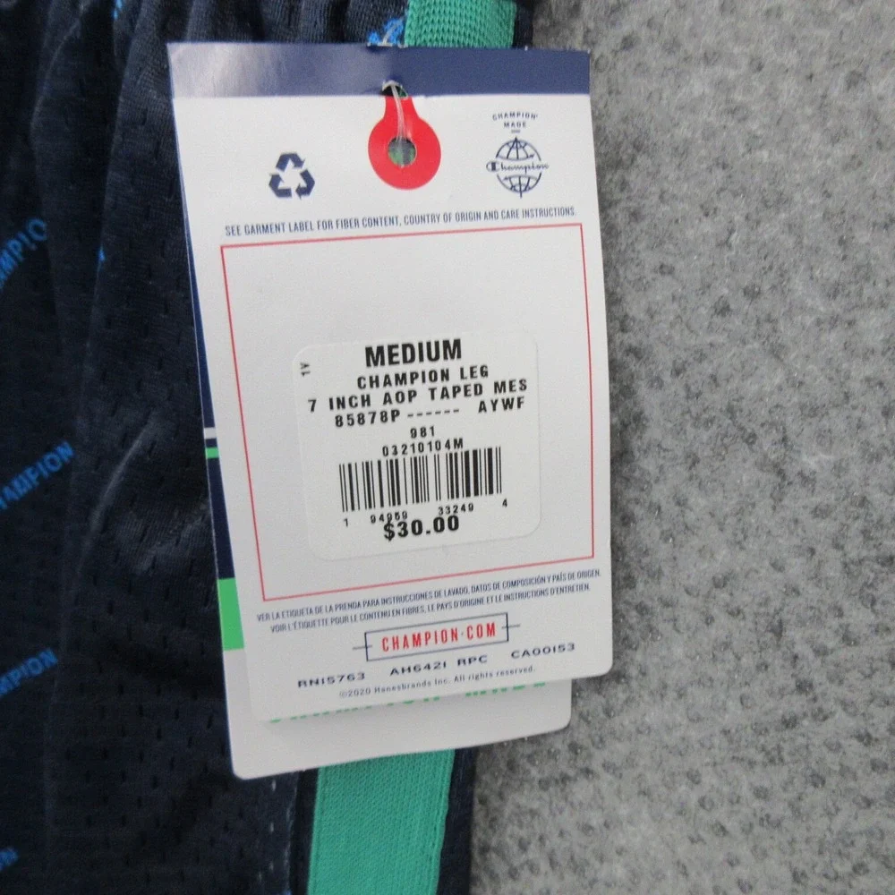 Champion Mens Trunks Size Medium Blue Swimwear Pull-On Elastic Waistband New